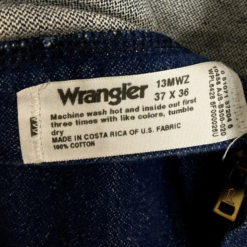 Wrangler Jeans Cowboy Cut Mens 36X36 Blue Dark Wash Straight Workwear Tall 13MWZ